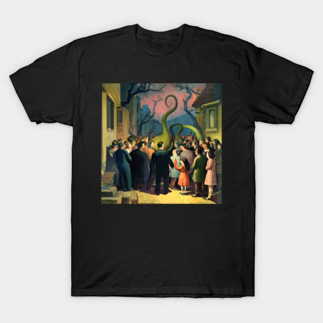 Tentacle Gathering by Edward Hopper T-Shirt by Bespired